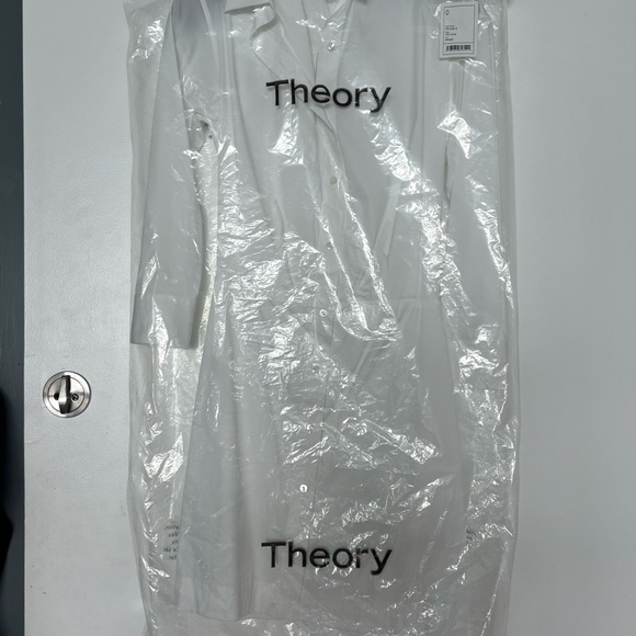 Theory Fitted White Shirt Cotton Dress Size 0 - Picture 9 of 10